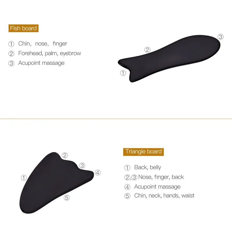 5 шт. массажная доска для лица шеи натурального рога медицинского ухода тела Gua Sha