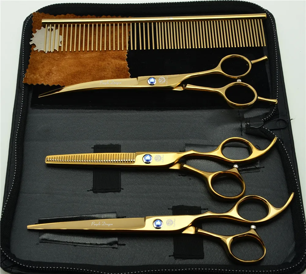 Ножницы Для Стрижки животных 7 0 дюйма 683RB # с голубым камнем для собак и кошек