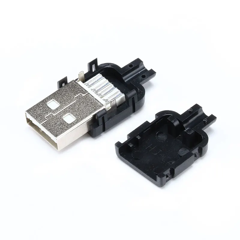10 шт. 4 контактный разъем типа A Мама и папа с черной пластиковой крышкой USB (5 + 5