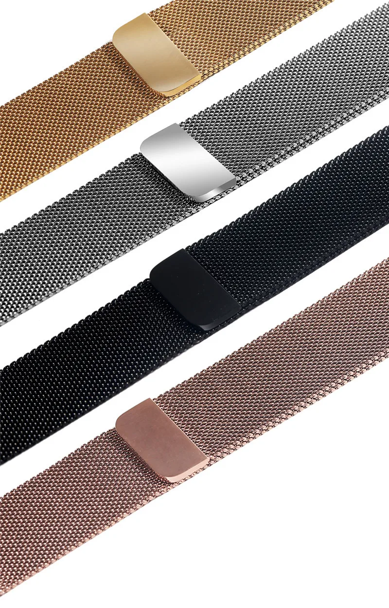 Миланский сетчатый ремешок для Apple Watch, версии 4 40 мм 44 Нержавеющая сталь сетчатый браслет на запястье ремешок для наручных часов iwatch серии 4/3/2 38 мм 42 мм