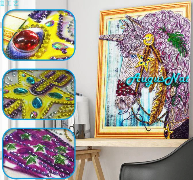 Алмазная картина особой формы с животными 5d картины сделай сам стразы прозрачные