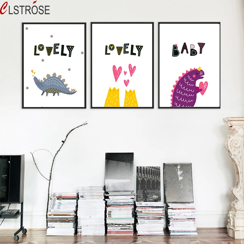 CLSTROSE Canvas painting Poster Art Print Picture Abstract Painting Mural Children Bedroom Kid Room Decoration Posters For Kids | Дом и сад