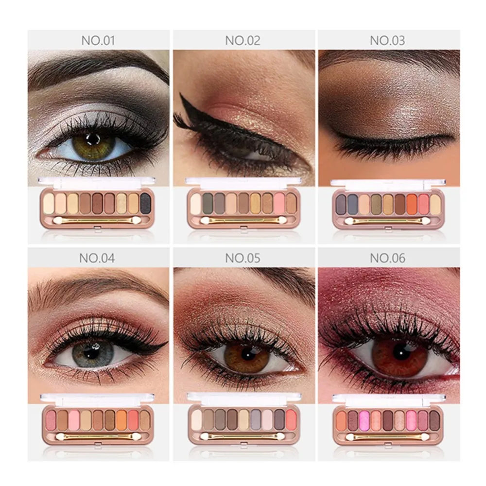 9 Color Glitter Luminous Eyeshadow Powder Shimmer Matte Long Lasting Waterproof Eye Shadow Palette With Brush Cosmetic #260865 |