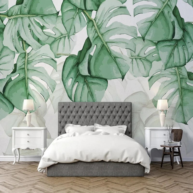 

Custom Photo Mural Modern Tropical Plant Wall Painting Living Room Bedroom Sofa TV Backdrop Home Decor Wallpaper For Walls 3 D