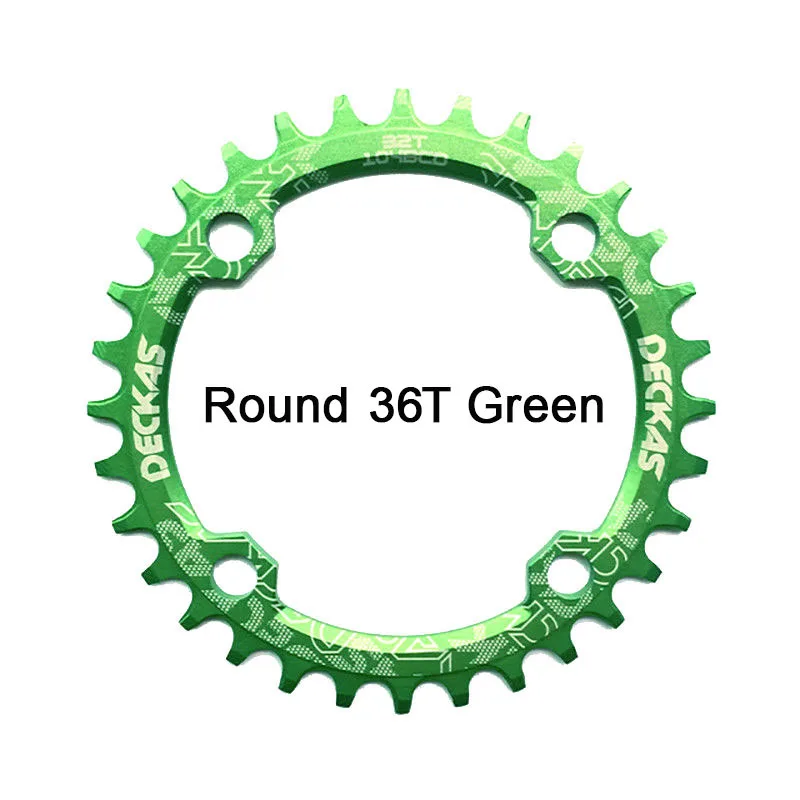 Deckas 104BCD Цепь 32 T/34 T/36 T/38 T MTB велосипедная Звездочка цепь для узкой широкой звездочки система для MTB - Цвет: Round-36T-Green