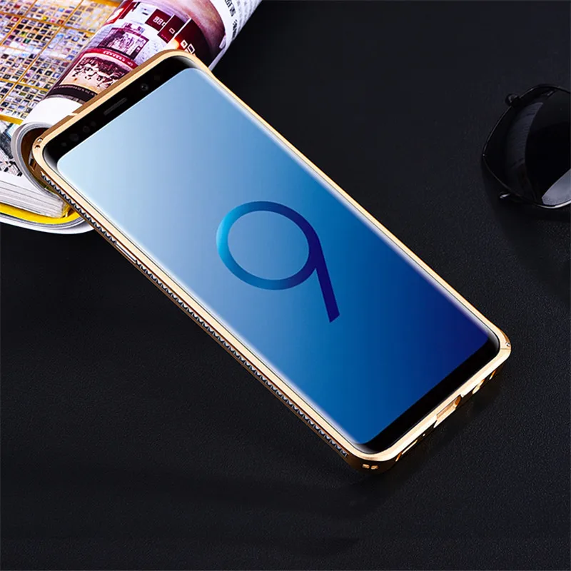 Оригинальный чехол бампер iMatch для Samsung Galaxy S9 S8 Plus S7 Роскошный Алюминиевый