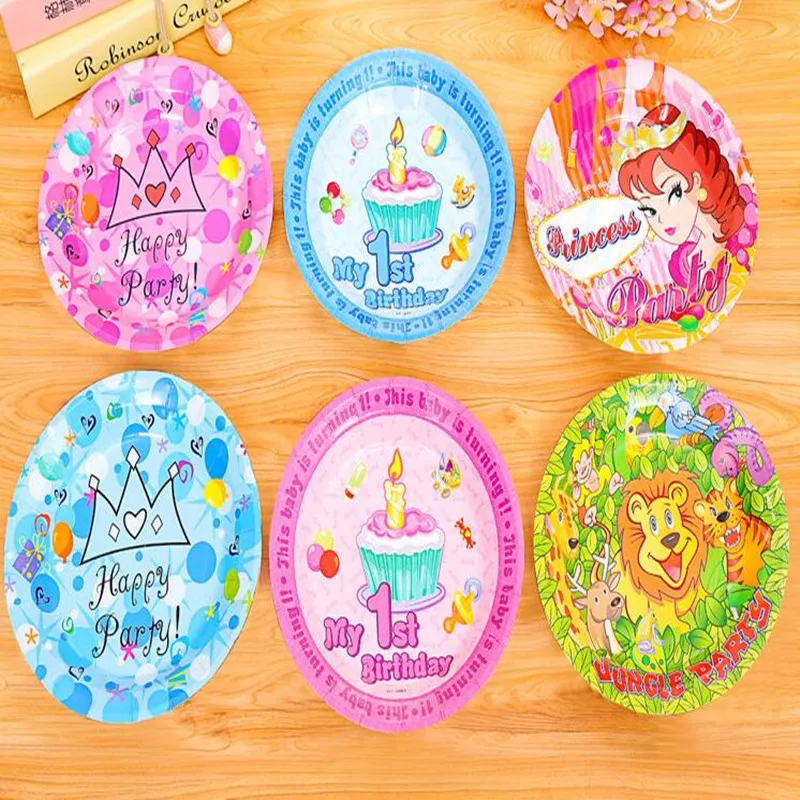 Одноразовая картонная посуда на день рождения 7 дюймов лесное