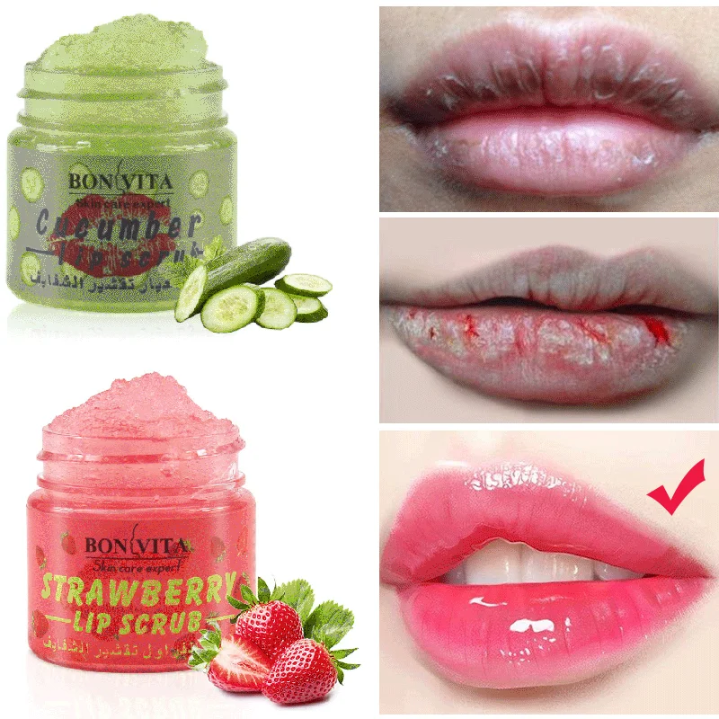 Мягкая маска для губ с клубничным огурцом влагостойкая осветляющая эссенция