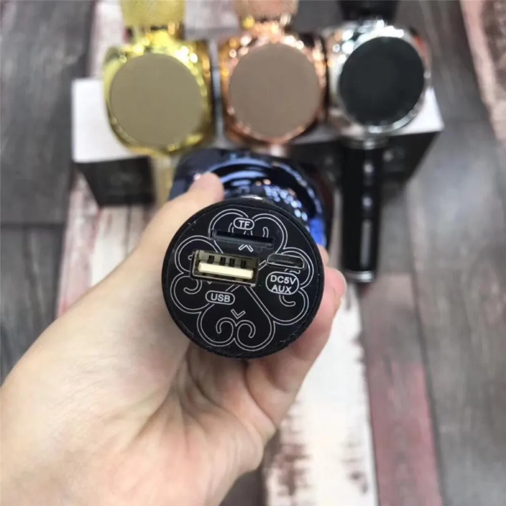 YS-63 беспроводной Bluetooth микрофон ручной KTV мобильный телефон караоке инструмент USB динамик поддержка MP3 двойной динамик s стерео звук