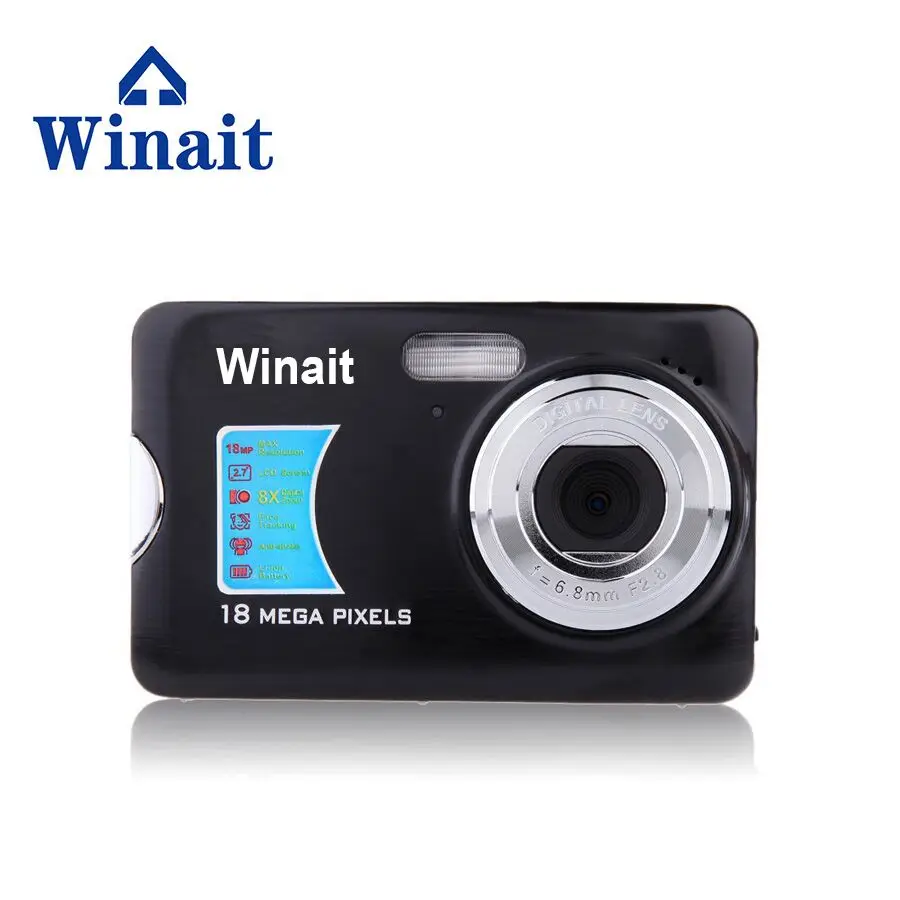 

Winait 18 Mega Pixels 2.7" Compact Digital Camera Photo Camera HD Built-In 550mah Lithium Battery Face And Smile Detection