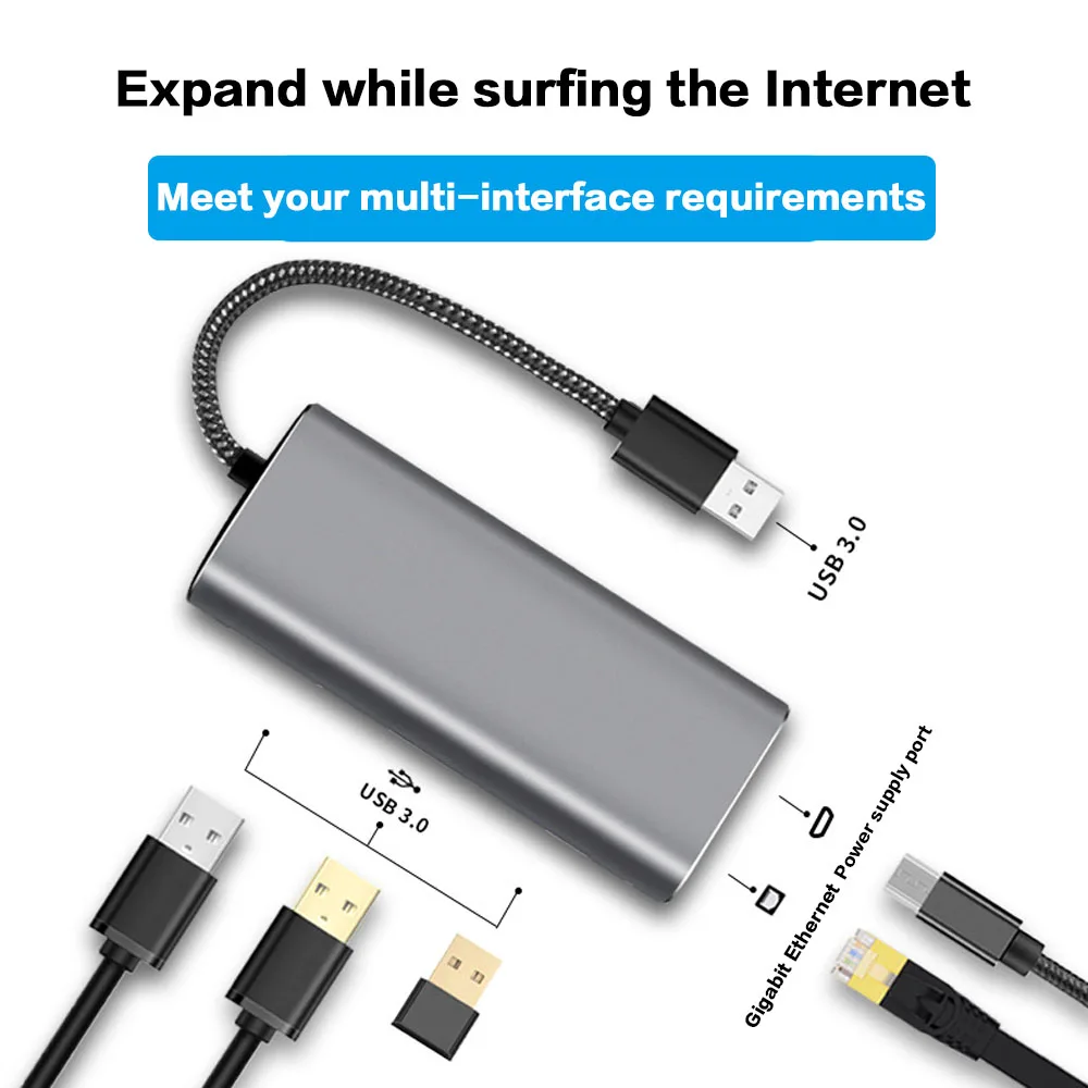 5 в 1 USB/type c Мульти USB Type концентратор конвертер с 3 RJ45 PD порт для Windows 10/8.1/8/7/ Vista XP