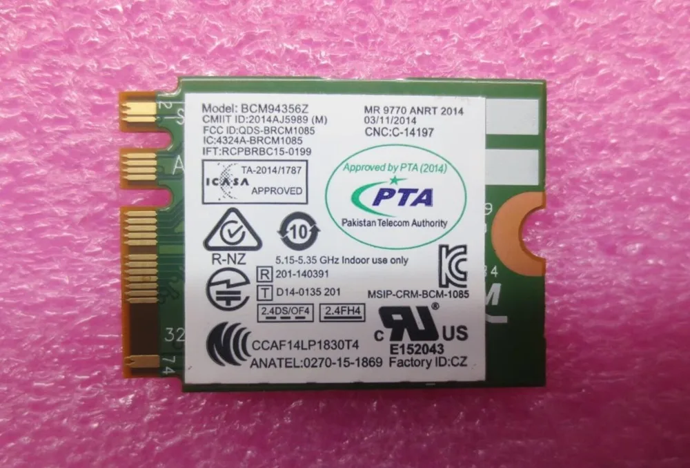 Lenovo Thinkpad T460 X260 T460S беспроводная карта для Broadcom BCM94350ZAE 802.11AC 867 Мбит/с NGFF WiFi Bluetooth 4 1