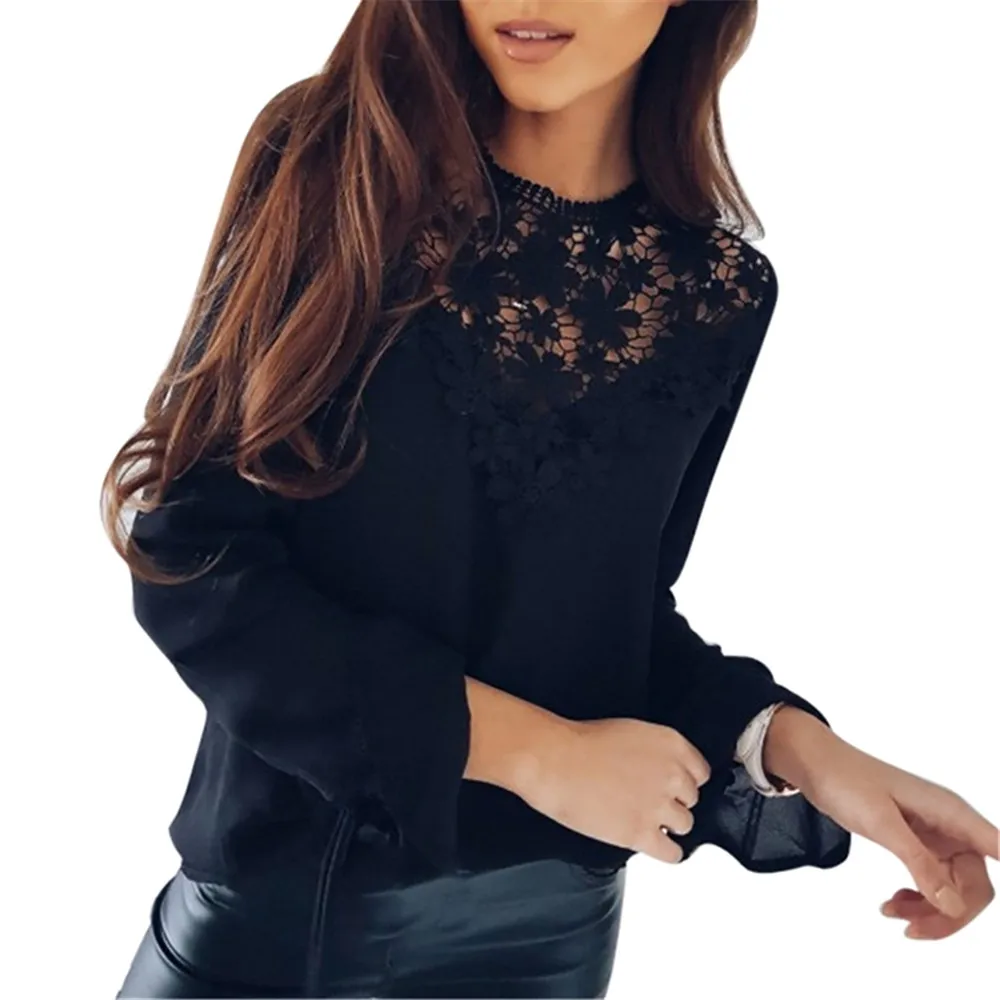 Новинка 2018 Брендовая женская рубашка весна-лето модные крючком кружевные