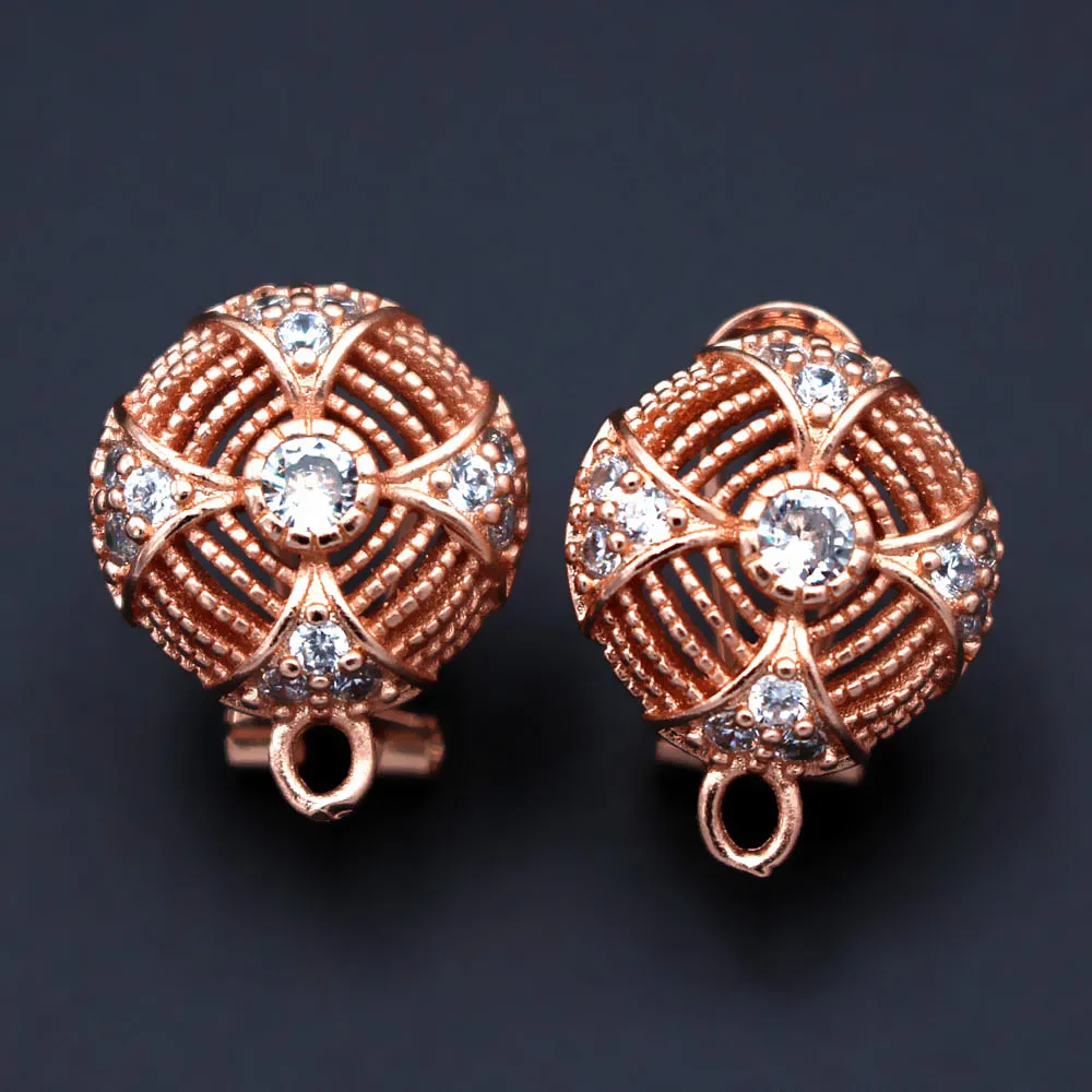 Микро проложенный кубический циркон клип назад серьги пост с вешалкой разъемы