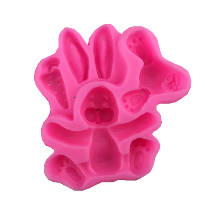 3D кролик Пасхальный силиконовая форма для кексов Топпер искусственное печенье