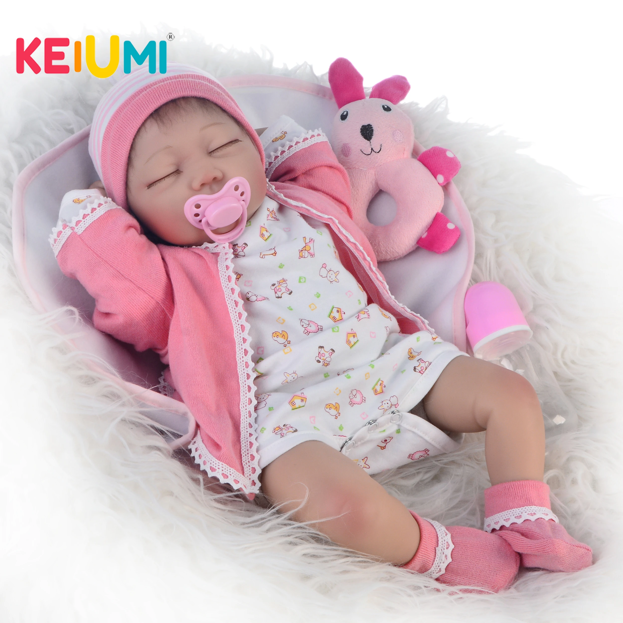 Изысканный 55 см Силиконовые Reborn Baby Doll игрушки Реалистичные Новорожденные спящие