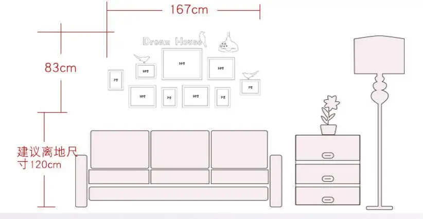 9 шт./компл. набор винтажных европейских семейных фоторамок с наклейкой на стену