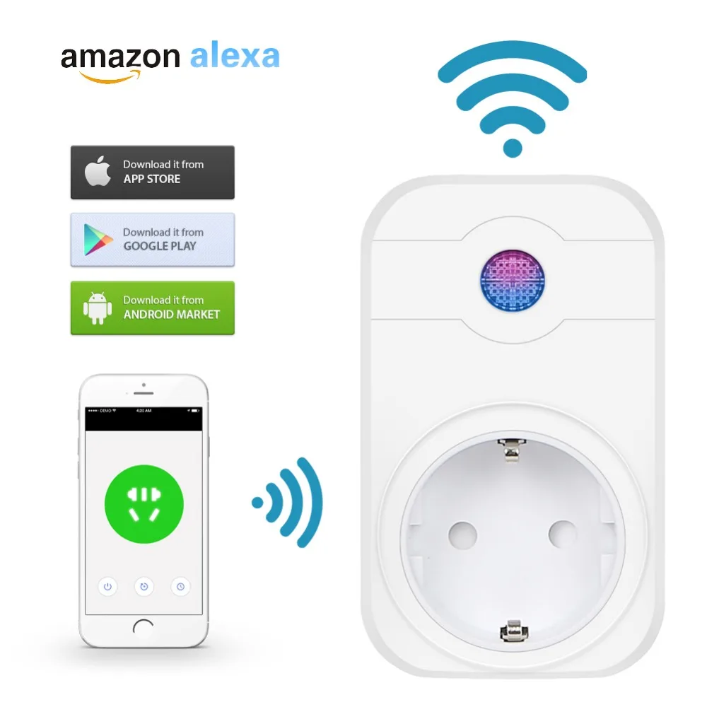 Smart Alexa outlet LEMAIKJ Wi Fi умная розетка Amazon (эхо и эхо в горошек) IFTTT функция смартфон