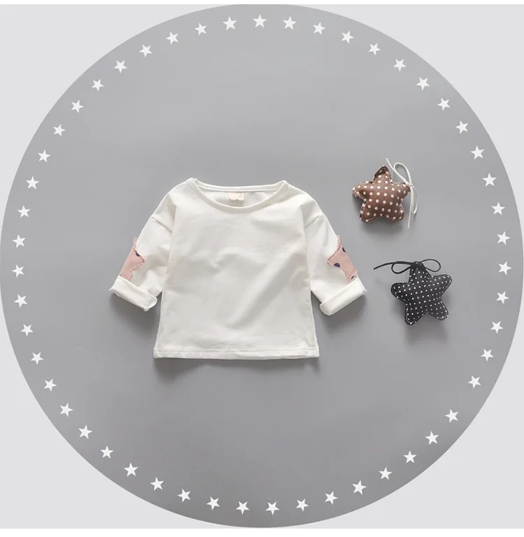 2016 Осень Хлопок Девушки Горошек футболки + капюшоном жилет брюки Костюмы Детская