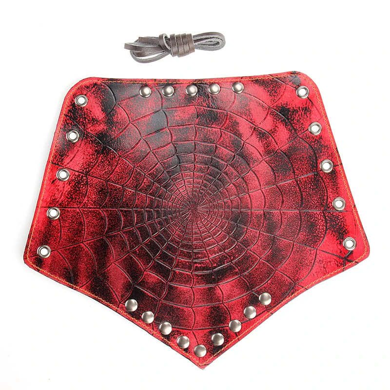 red YYW косплей реквизит из искусственной кожи Bracers зашнуровать руку манжеты Перекрещенные завязки Spiderweb стимпанк средневековая мода красный браслет - Цвет: red