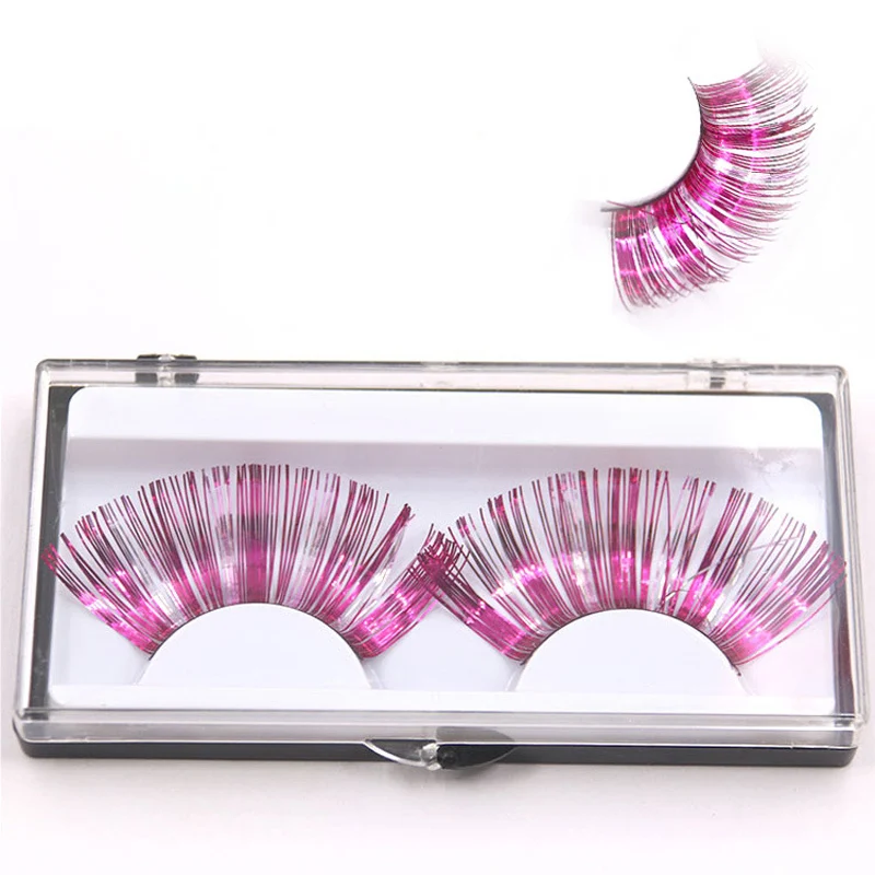 Накладные ресницы с золотистыми и серебристыми линиями увеличенные плотные