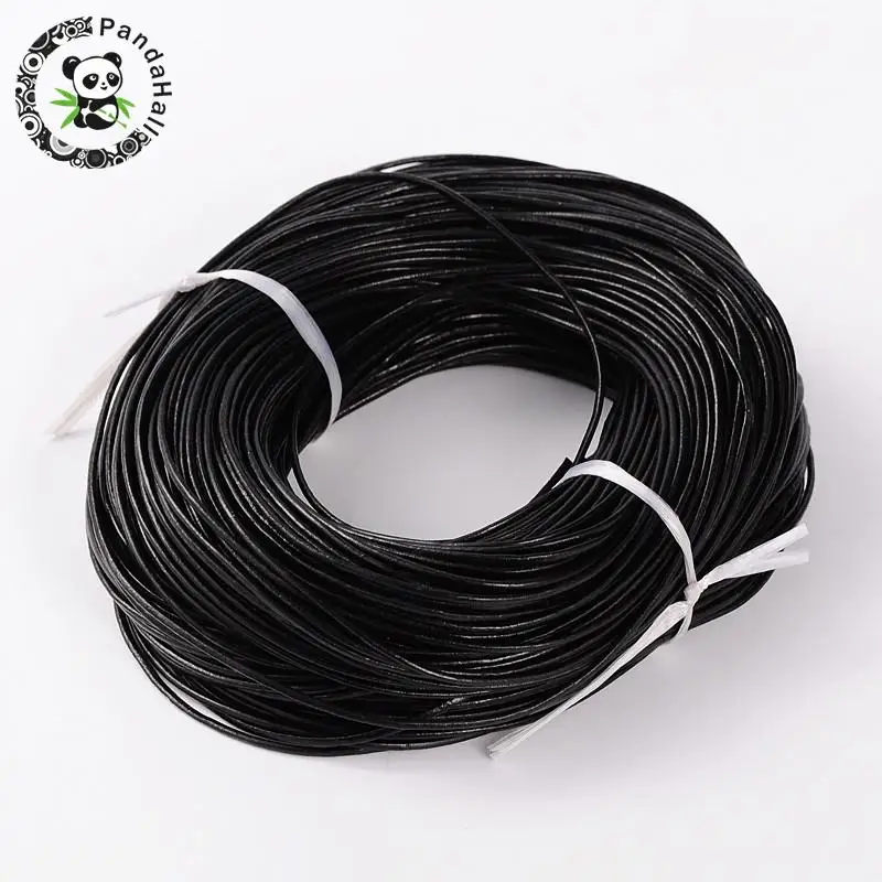 Черный кожаный шнур ювелирные изделия из натуральной кожи корд украшения findings