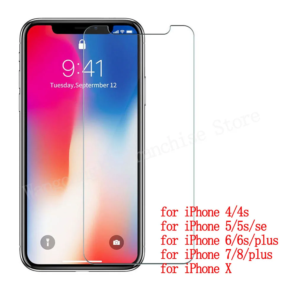 Wellzly закаленное стекло для iphone 5 6s Защитная крышка 4 4S 5S se 7 8 x плюс 2.5d HD 9 H|tempered glass|glass