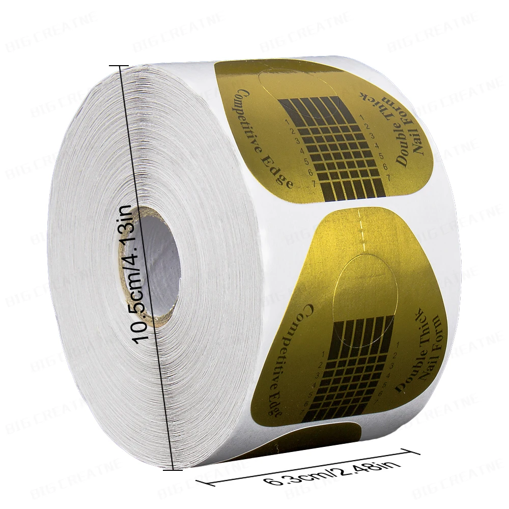 1 рулон (500 шт/рулон) наклейки для наращивания ногтей направляющая форма акриловые