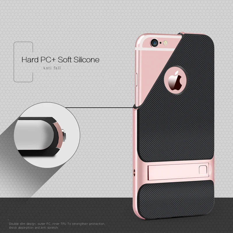 CAPSSICUM чехол с подставкой для iPhone 6 6s Plus PC силиконовый гибкий тонкий гелевый Чехол с подставкой для iPhone 6plus 6s Plus