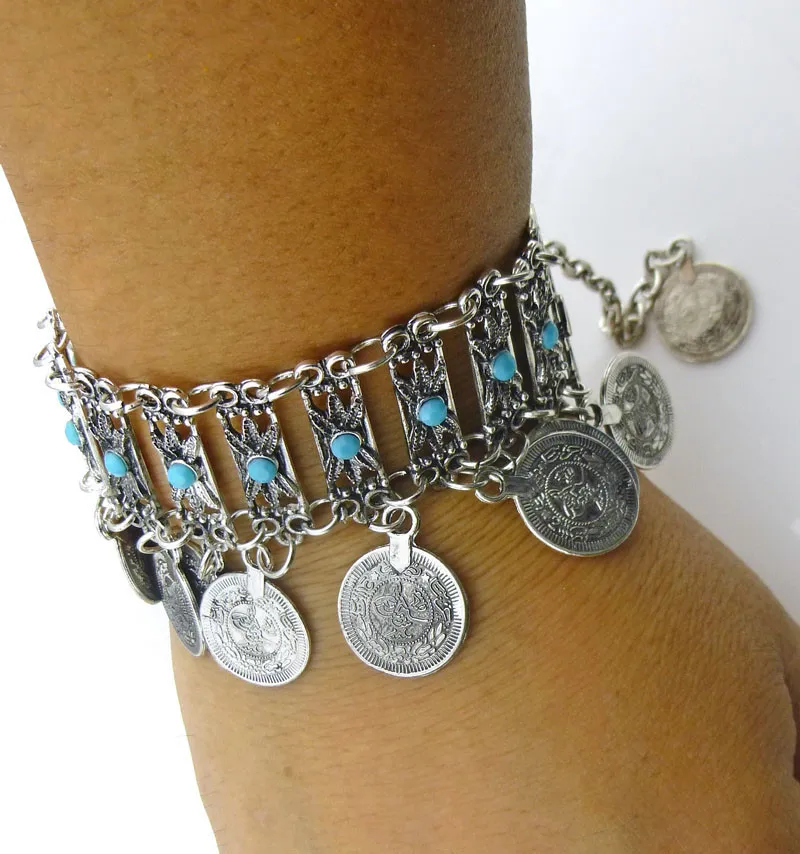 Этническая Цыганская Вечеринка хиппи бохо поп бусы болтаются монета Коренастый