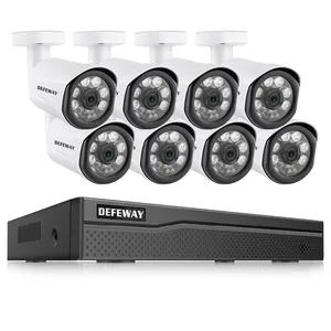 DEFEWAY H.265 + 8CH 5MP POE NVR комплект видеонаблюдения 8 шт. 2MP POE CCTV наружная AHD пулевая камера система камер домашней безопасности камера система