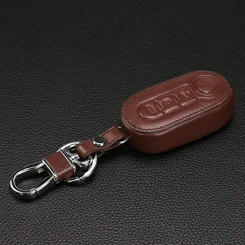 Популярный классический дизайнерский кожаный чехол для ключей Fiat 500 Panda Punto Bravo clam