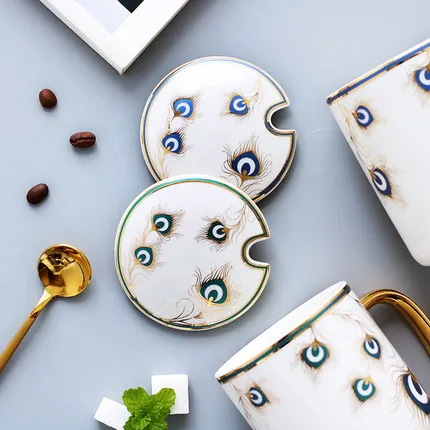 Кофейная кружка из фарфора в европейском стиле с золотыми костями