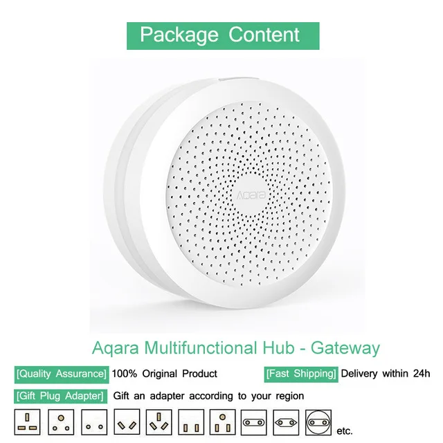 Aqara Gateway Aqara Поддержка Apple HomeKit версия Smart Home Hub WiFi Пульт дистанционного управления Многофункциональный шлюз - Комплект: Aqara Gateway