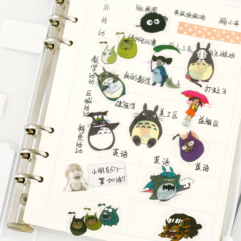 Zakka Lovely Kindergarten /Children /Student Japan Style SIY Cartoon DIY Stickers 60pcs Kawaii dairy book stickers Totoro | Рукоделие и