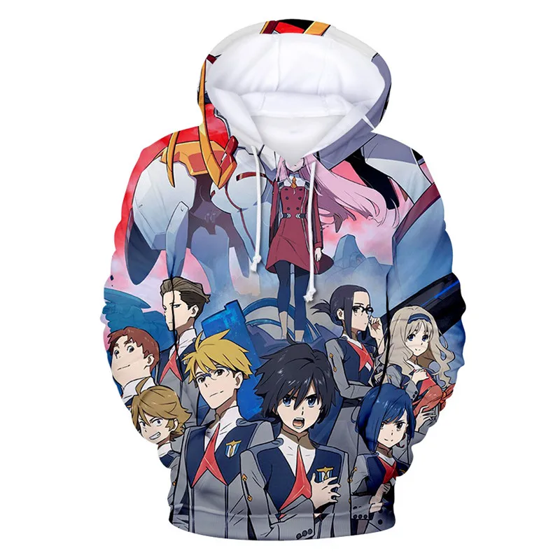 Darling In The Franxx 3D толстовки для мужчин и женщин Аниме Косплей толстовки пара пуловеры для поклонников Harajuku Толстовка Топ Zero Two - Цвет: 4