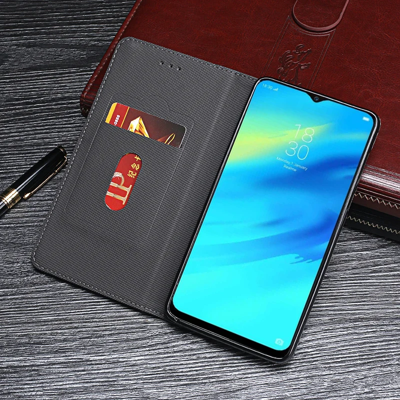 Чехол OPPO Realme 3 Роскошный кожаный флип-чехол для Realme3 защитный чехол телефона Ретро