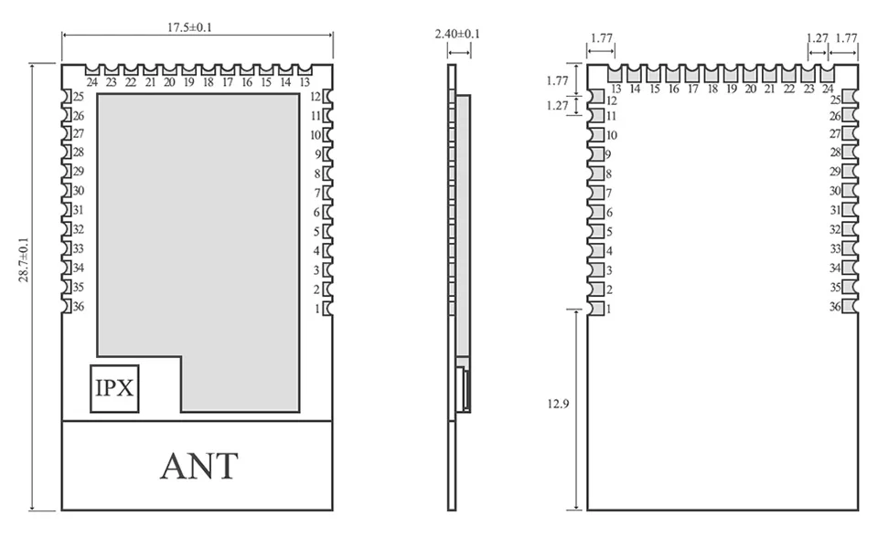 NRF51822 Ble 4,2 низкая мощность беспроводной модуль PCB антенна IPX интерфейс CDSENET E73-2G4M04S1D 4dBm Bluetooth передатчик приемник