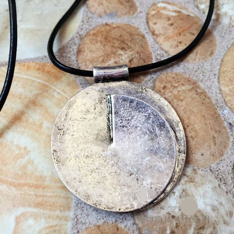 New Vintage Round Alloy Black Leather Pendant Necklace | Украшения и аксессуары