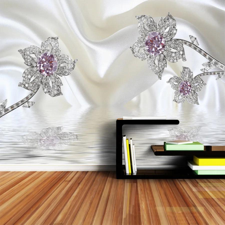 

Mural Wallpaper 3d Wall Paper Papers Home Decor Wallpapers for Walls Rolls Living Room Bedroom Peel and Stick Flower Diamond Art