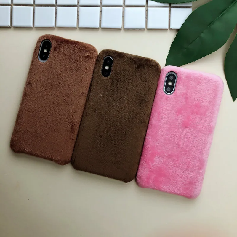 Ворсовый мех плюшевый чехол для телефона для iPhone XS Max XR X Гладкий Мягкий зимний теплый мех Меховой чехол s для iPhone 8 7 6 6s Plus чехол
