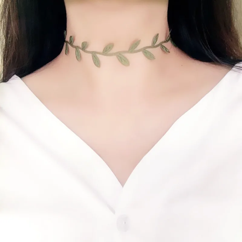 DoreenBeads Горячая Мода Свежие зеленые листья красный черный сердце веревочная