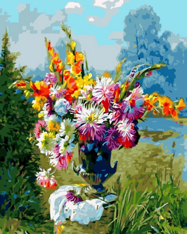 Картина по номерам на холсте без рамки 4050 цветов|oil painting|paintings on canvasoil painting canvas |