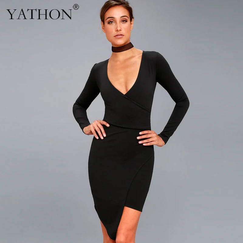 Yathon женские Повседневное коктейльное вечерние Bodycon Платья для женщин Элегантный