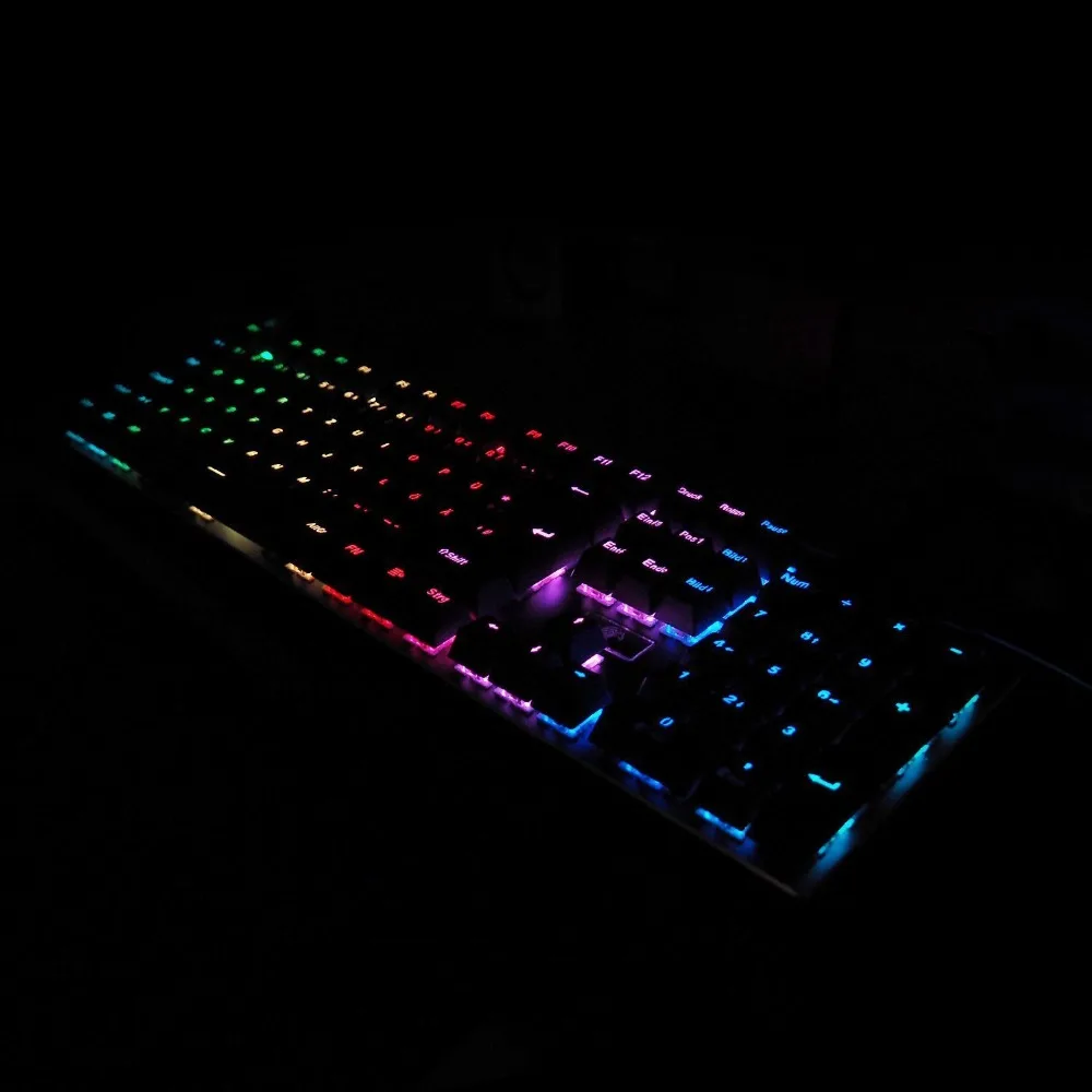Механическая игровая клавиатура Z88 английская раскладка RGB светодиодный ная