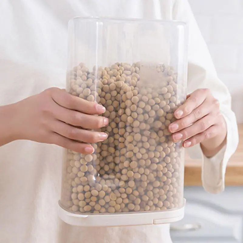 Clear Plastic Kitchen Food Rice Bean Cereal Flour Grain Snacks Storage Box Container Sealed Case | Дом и сад