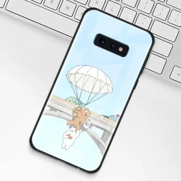 Милый чехол из закаленного стекла для samsung Galaxy S10 S10e S9 S8 S10 Plus Note 9 A50 A30 - Цвет: 014