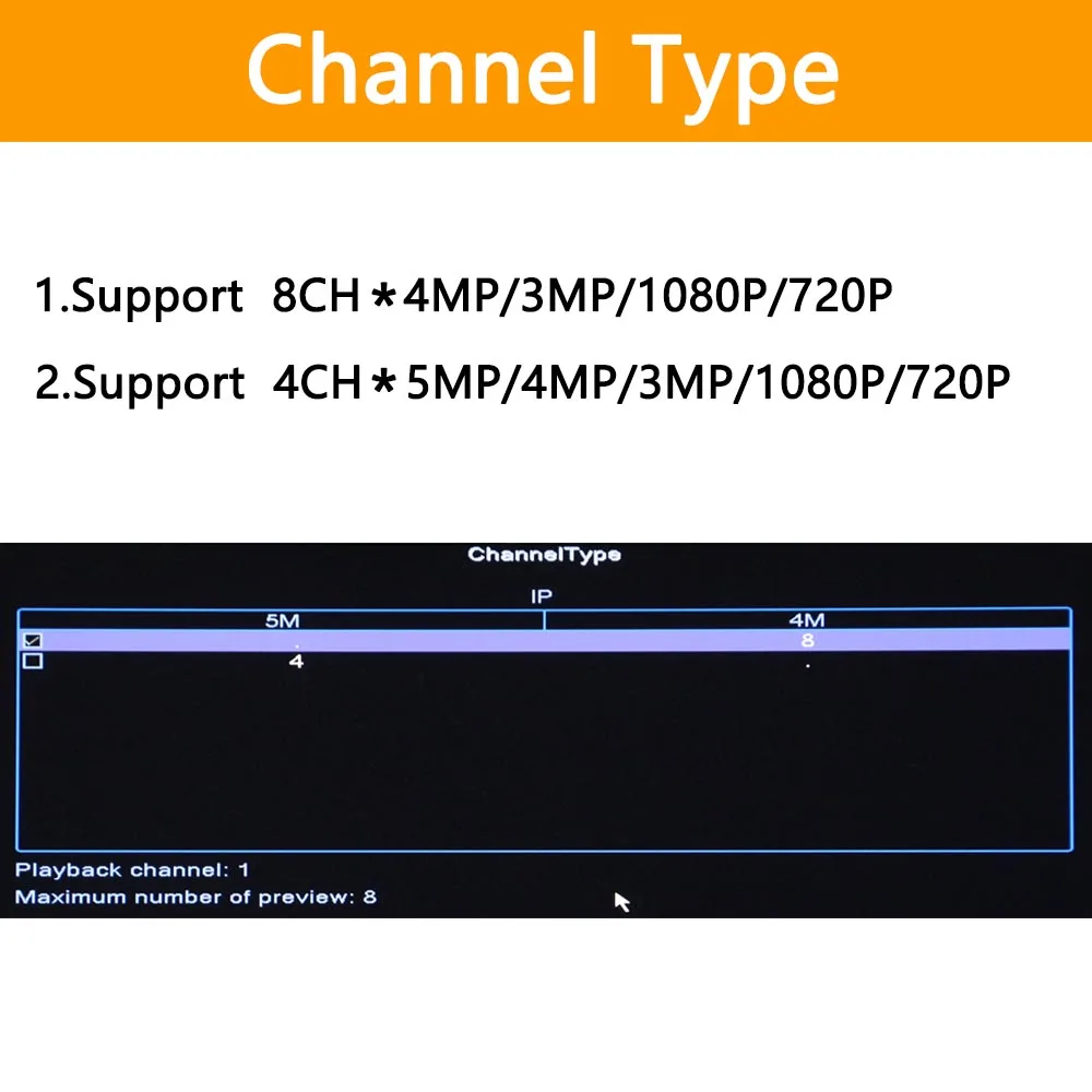 H.265 + 8 канальный * 4.0MP/4ch 5.0MP NVR Network Vidoe Recorder 3MP/1080P/720P IP камера с SATA Line ONVIF CMS