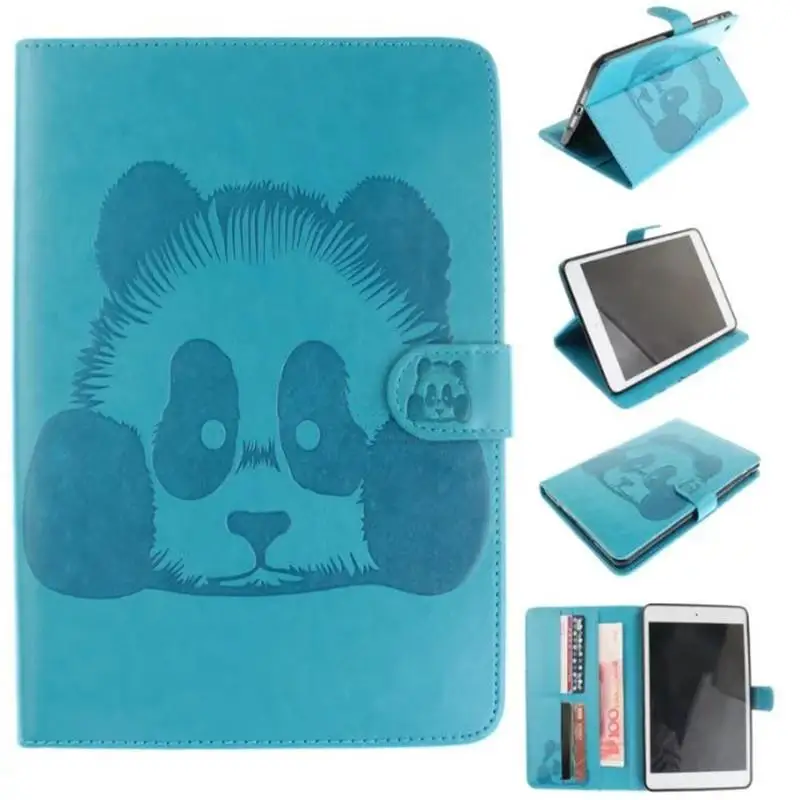 3D панда белокрасочное тиснение флип чехол с ремешком для iPad Air Чехол a1822 5 го