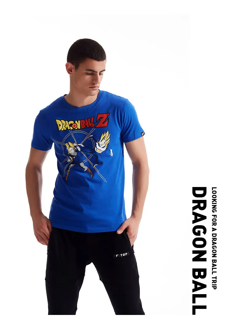 TEE7 человек Топ короткий рукав Футболка для Dragon Ball Z солнце Гоку Аниме костюм хлопок печатных мужской Повседневное Модная футболка